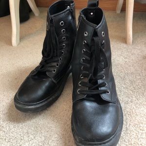 Steve Madden women’s black combat boots